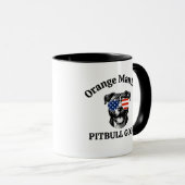 Funny Political Dog Mama Anti Trump Pitbull Vater Tasse (VorderseiteRechts)