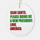 Funny Political Election Sehr geehrter Weihnachten Keramik Ornament (Links)