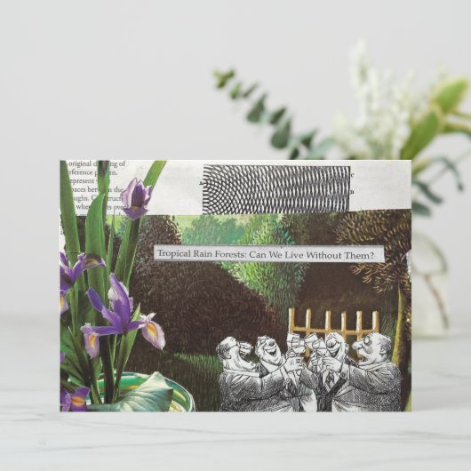 Funny Political Joest Forest Climate Change Satire Einladung (Stehend Vorderseite)