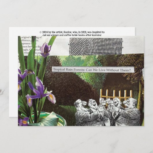 Funny Political Joest Forest Climate Change Satire Einladung (Vorne/Hinten)