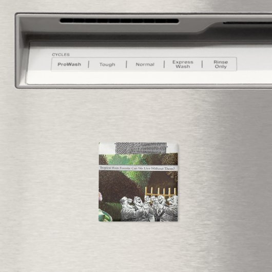 Funny Political Joest Forest Climate Change Satire Magnet (In Situ (Geschirrspüler))
