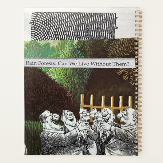 Funny Political Joest Forest Climate Change Satire Planer (Rückseite)