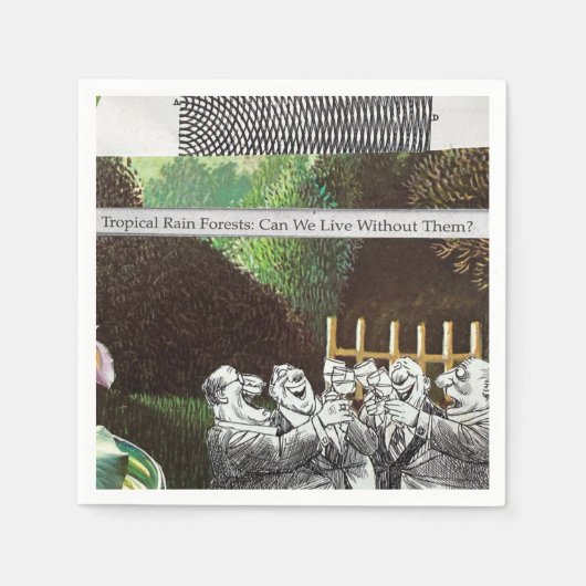 Funny Political Joest Forest Climate Change Satire Serviette (Vorderseite)