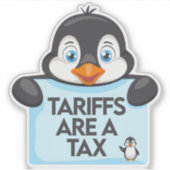 Funny Political Meme Penguin Tariff Aufkleber (Vorderseite)