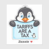 Funny Political Meme Penguin Tariff Aufkleber (Blatt)
