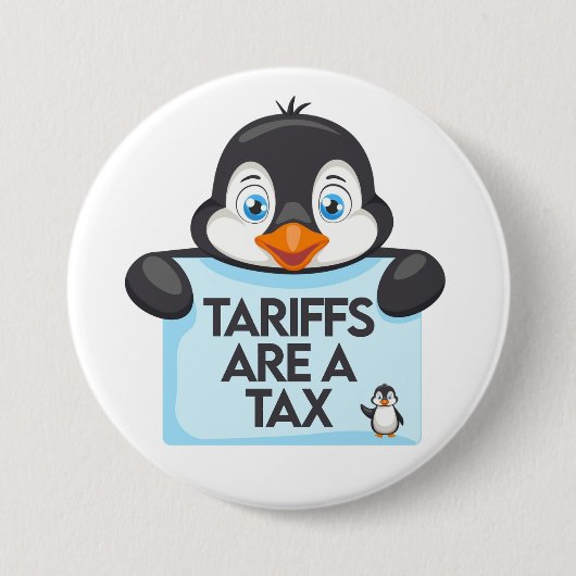 Funny Political Meme Penguin Tariff Button (Vorderseite)
