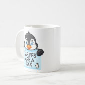 Funny Political Meme Penguin Tariff Kaffeetasse (Vorderseite Links)