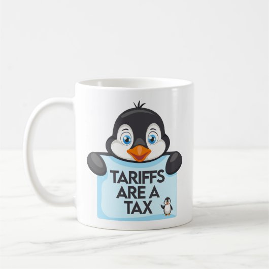Funny Political Meme Penguin Tariff Kaffeetasse (Links)