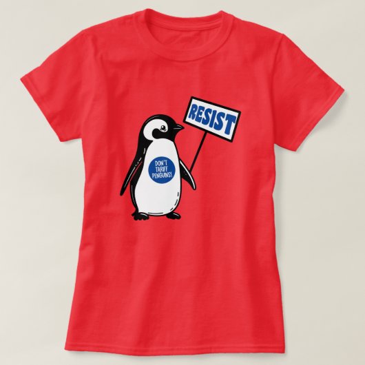 Funny Political Meme Penguin Tariff T-Shirt (Design vorne)