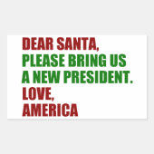 Funny Political New President for Christmas Rechteckiger Aufkleber (Vorderseite)