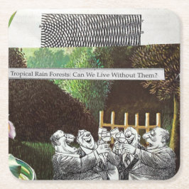 Funny Political Satire Joke Forest Klimawandel Rechteckiger Pappuntersetzer