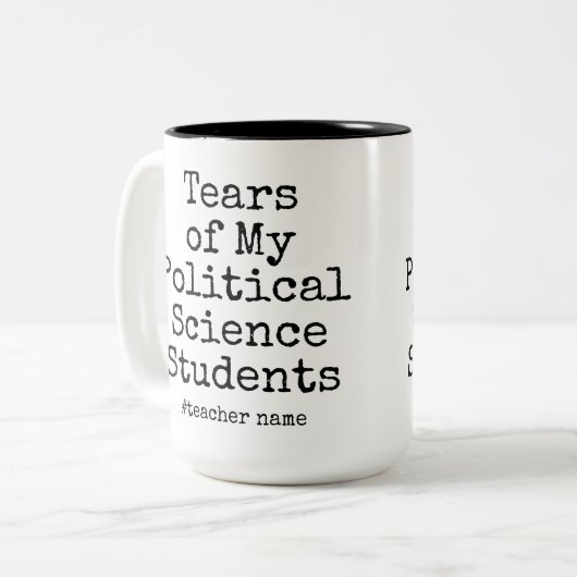 Funny Political Science Teacher Birthday Zweifarbige Tasse (Vorderseite Links)