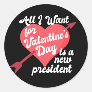 Funny Political Valentine's Day Anti Trump Runder Aufkleber