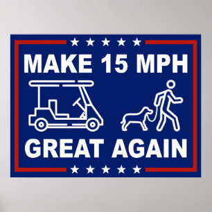 Funny Political Yard Sign Peachtree Stadt Golfcart Poster