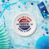 Funny Political Zitat Red White Blue Paper Plate Pappteller (Party)