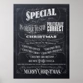 Funny Politisch korrekt Chalk Weihnachtsgebäck Poster (Vorne)
