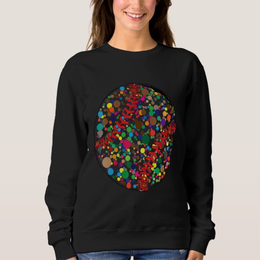 Funny Polka Dot Baseball Lover Player Internationa Sweatshirt (Vorderseite)