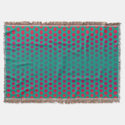 Funny Polka Dots Pattern grün rot + Ihre Idee Decke (Vorderseite)