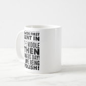 Funny Polnisch Tasse, Paczki First Kaffeetasse (Vorderseite Links)