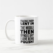 Funny Polnisch Tasse, Paczki First Kaffeetasse (Links)