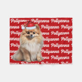 Funny Pomeranian Dog Name Pattern Christmas Fleecedecke (Vorderseite (Horizontal))