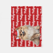 Funny Pomeranian Dog Name Pattern Christmas Fleecedecke (Vorderseite)