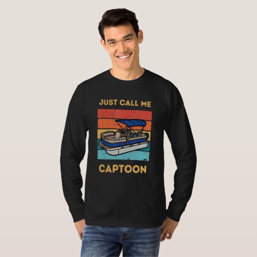 Funny Pontoon Boat Captain Call Me Captoon T-Shirt (Vorne ganz)