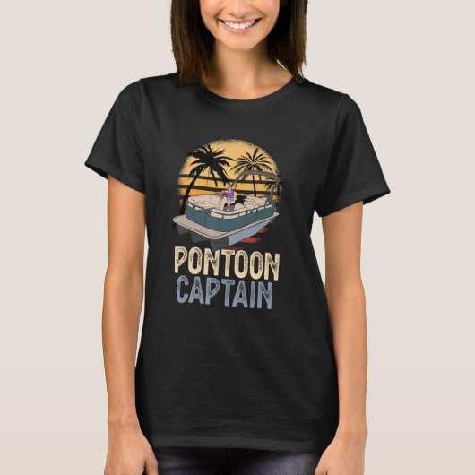 Funny Pontoon Captain Boating Lover Pontoon Boat T-Shirt (Vorderseite)