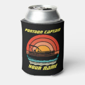 Funny Pontoon Captain Summer BootVintag Dosenkühler (Kanne Rückseite)