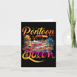 Funny Pontoon Queen Girls Girls Pontooning Boat Pa Karte