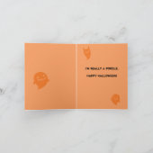 Funny Poodle als Bulldog Halloween verkleidet Karte (Innenseite)