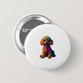 Funny Poodle Animal Lover Hunde Graphic Niedlich D Button (Vorne & Hinten)