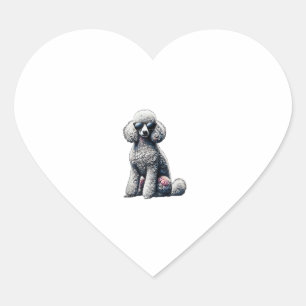 Funny Poodle Animal Lover Hunde Graphic Niedlich D Herz-Aufkleber