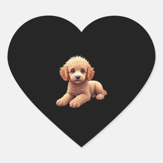 Funny Poodle Animal Lover Hunde Graphic Niedlich D Herz-Aufkleber (Vorderseite)