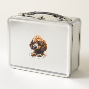 Funny Poodle Animal Lover Hunde Graphic Niedlich D Metall Brotdose