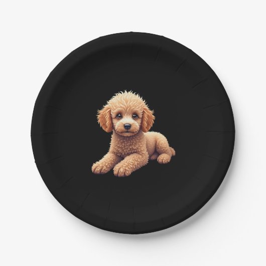 Funny Poodle Animal Lover Hunde Graphic Niedlich D Pappteller (Vorderseite)