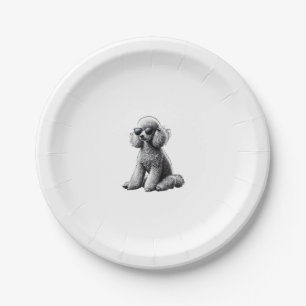 Funny Poodle Animal Lover Hunde Graphic Niedlich D Pappteller