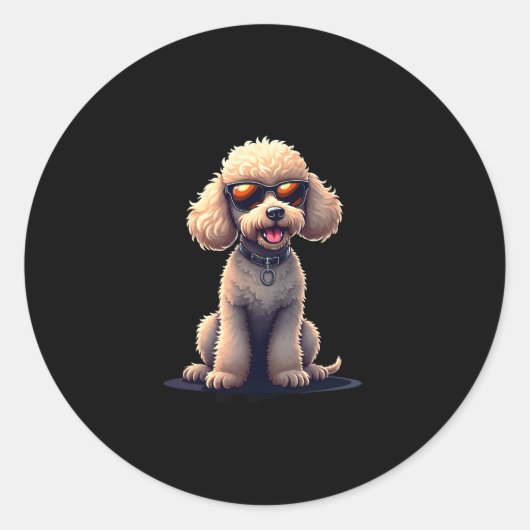 Funny Poodle Animal Lover Hunde Graphic Niedlich D Runder Aufkleber (Vorderseite)