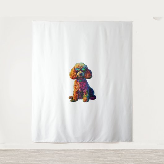 Funny Poodle Animal Lover Hunde Graphic Niedlich D Wandteppich (Vorderseite)