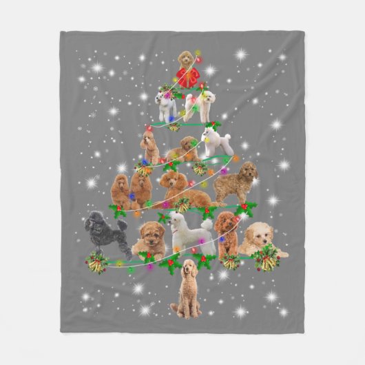 Funny Poodle Christmas Tree Decor Ornament Costume Fleecedecke (Vorderseite)