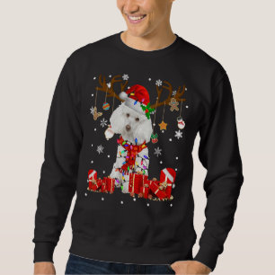 Funny Poodle Dog Rentier Weihnachtshund Liebe Sweatshirt