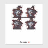 Funny Poodle Halloween Costume � Cute Dog Photoboo Aufkleber (Blatt)