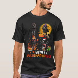 Funny Poodle Happy HalloDankeMas Weihnachtsgeschen T-Shirt