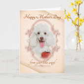 Funny Poodle Muttertagskarte Karte (Gelbe Blume)