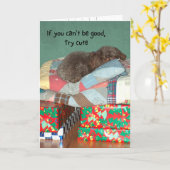 Funny Poodle über Weihnachten Weihnachten Feiertag Karte (Gelbe Blume)