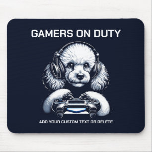 Funny Poodle und Gaming Animal Lover Geschenk Mousepad
