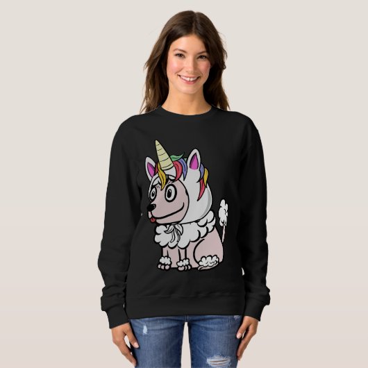 Funny Poodle Unicorn Hat Sweatshirt (Vorne ganz)