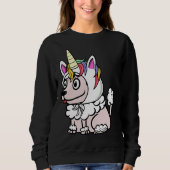 Funny Poodle Unicorn Hat Sweatshirt (Vorderseite)