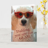Funny Poodle Wearing Shades Sunglasscard Karte (Gelbe Blume)