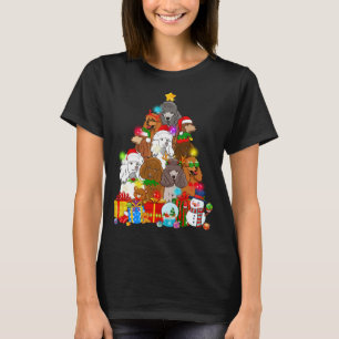 Funny Poodle Weihnachtsbaum Lichter Geschenk Hund  T-Shirt